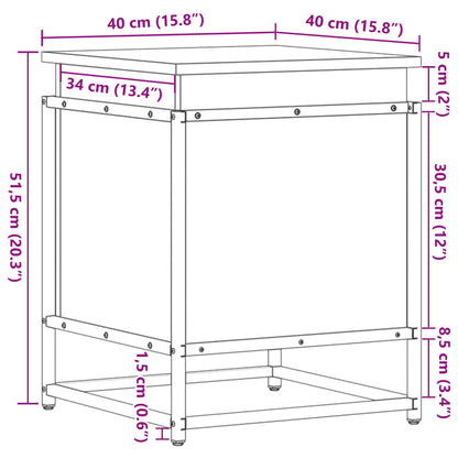 Contenitore con Coperchio Grigio Sonoma 40x40x51,5cm Truciolato