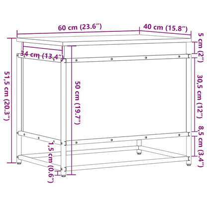 Contenitore con Coperchio Nero 60x40x51,5 cm in Truciolato