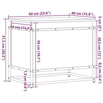 Contenitore con Coperchio Grigio Sonoma 60x40x51,5cm Truciolato