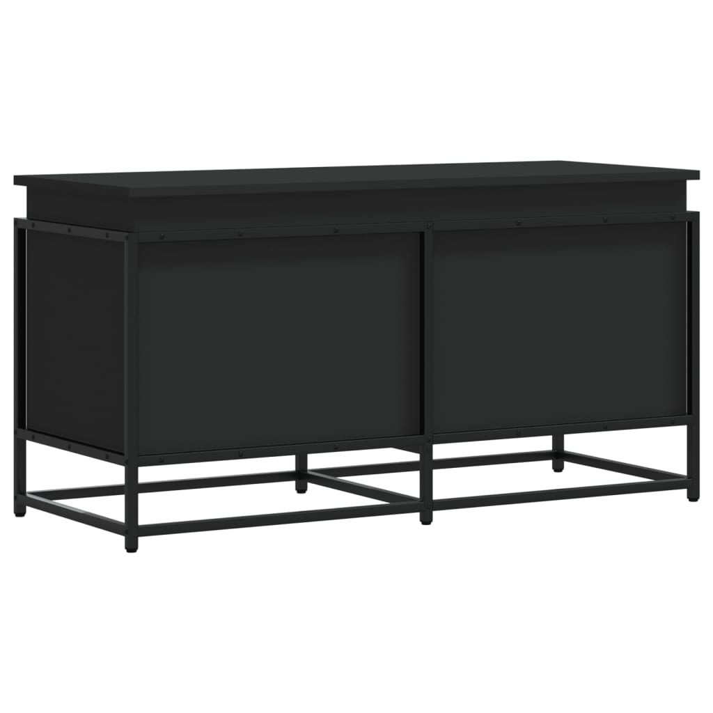 Contenitore con Coperchio Nero 100x40x51,5 cm in Truciolato - homemem39