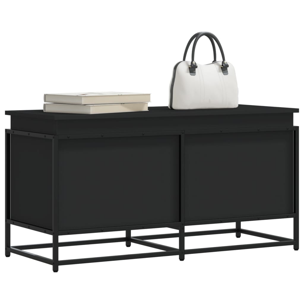 Contenitore con Coperchio Nero 100x40x51,5 cm in Truciolato - homemem39