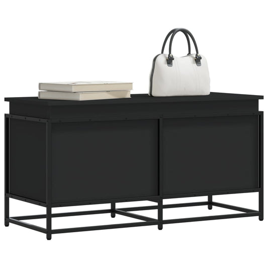 Contenitore con Coperchio Nero 100x40x51,5 cm in Truciolato - homemem39