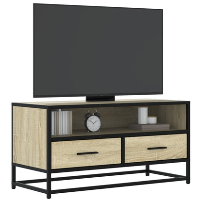Mobile TV Rovere Sonoma 80x34,5x40 cm Legno Multistrato Metallo - homemem39