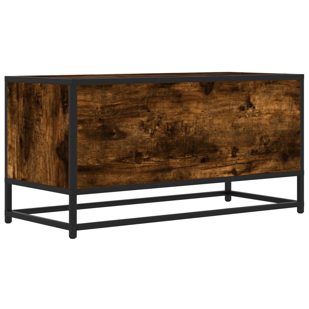 Mobile TV Rovere Fumo 80x34,5x40 cm Legno Multistrato e Metallo - homemem39