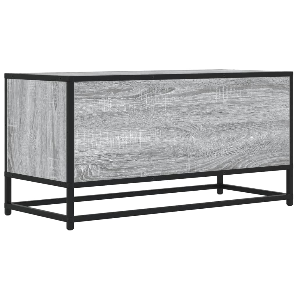 Mobile TV Grigio Sonoma 80x34,5x40 cm Legno Multistrato Metallo - homemem39