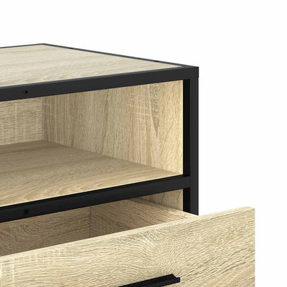 Mobile TV Rovere Sonoma 100x34,5x40cm Legno Multistrato Metallo - homemem39
