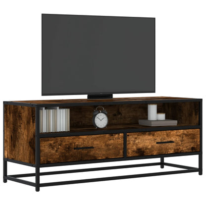 Mobile TV Rovere Fumo 100x34,5x40cm Legno Multistrato e Metallo - homemem39
