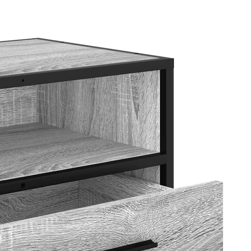 Mobile TV Grigio Sonoma 100x34,5x40cm Legno Multistrato Metallo - homemem39