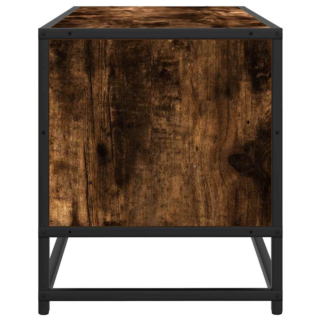 Mobile TV Rovere Fumo 80x34,5x40 cm Legno Multistrato e Metallo - homemem39