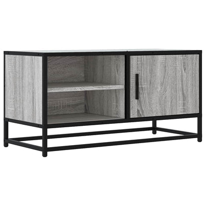 Mobile TV Grigio Sonoma 80x34,5x40 cm Legno Multistrato Metallo