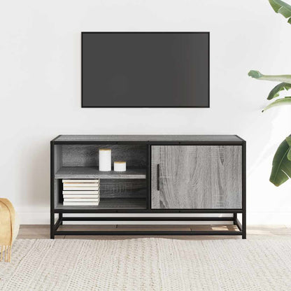 Mobile TV Grigio Sonoma 80x34,5x40 cm Legno Multistrato Metallo - homemem39