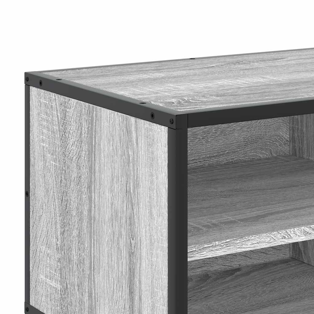 Mobile TV Grigio Sonoma 80x34,5x40 cm Legno Multistrato Metallo