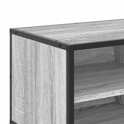 Mobile TV Grigio Sonoma 80x34,5x40 cm Legno Multistrato Metallo - homemem39