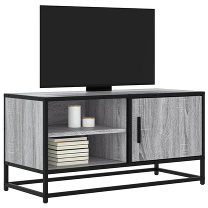 Mobile TV Grigio Sonoma 80x34,5x40 cm Legno Multistrato Metallo - homemem39
