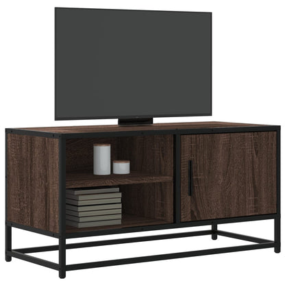 Mobile TV Rovere Marrone 80x34,5x40cm Legno Multistrato Metallo - homemem39