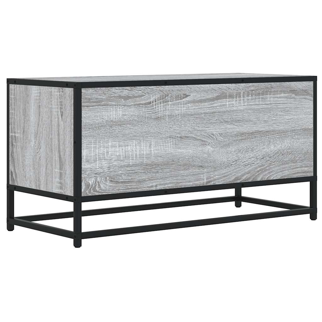 Mobile TV Grigio Sonoma 80x34,5x40 cm Legno Multistrato Metallo - homemem39