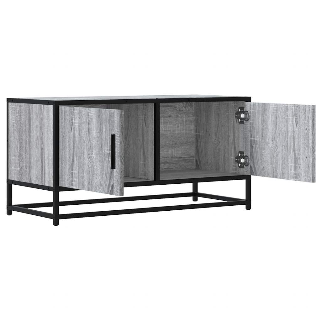 Mobile TV Grigio Sonoma 80x34,5x40 cm Legno Multistrato Metallo - homemem39