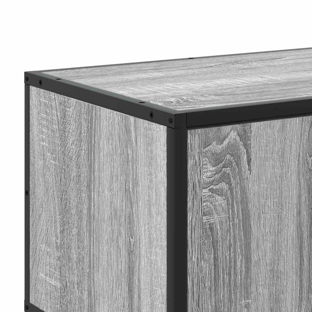 Mobile TV Grigio Sonoma 80x34,5x40 cm Legno Multistrato Metallo - homemem39