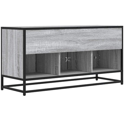 Mobile TV Grigio Sonoma 100x35x50 cm Legno Multistrato Metallo - homemem39