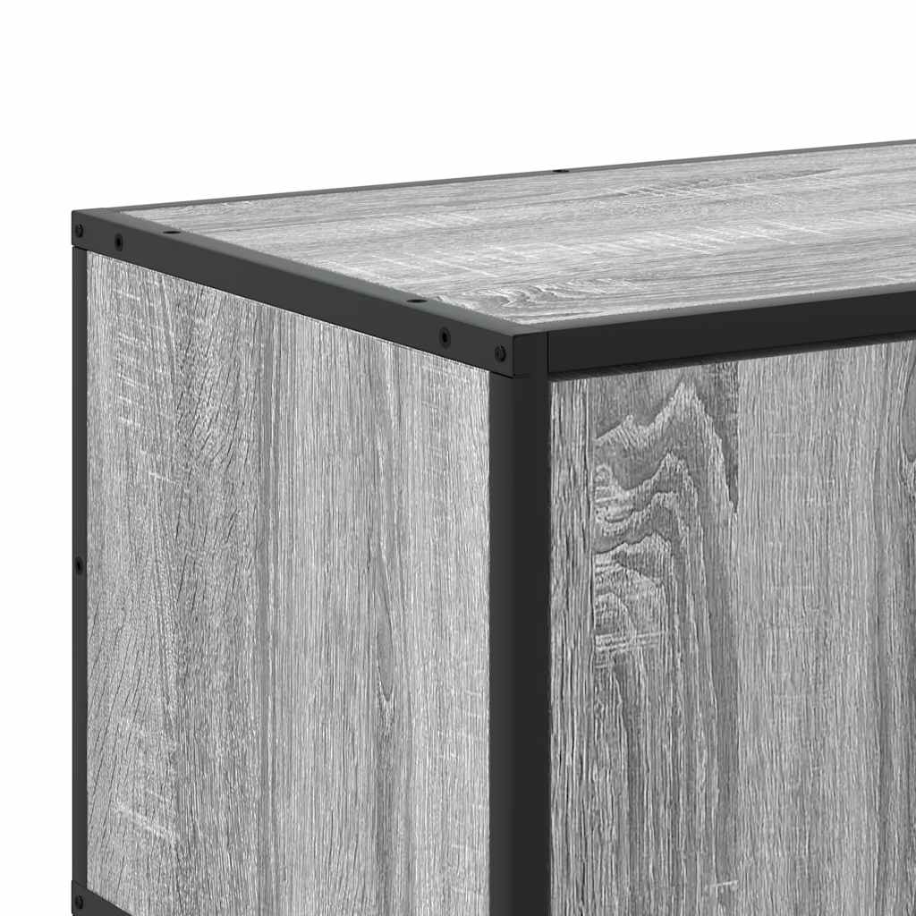 Mobile TV Grigio Sonoma 100x35x50 cm Legno Multistrato Metallo - homemem39