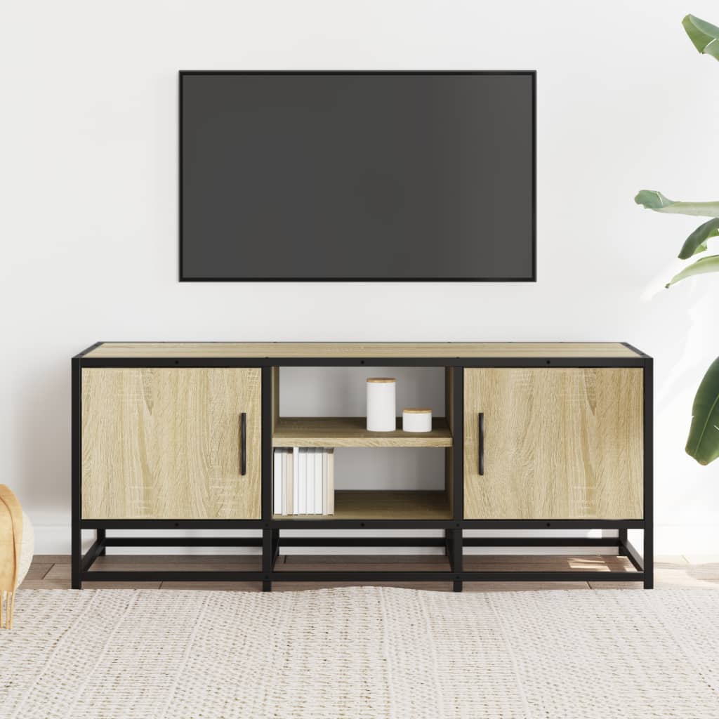 Mobile TV Rovere Sonoma 100x35x41 cm Legno Multistrato Metallo - homemem39