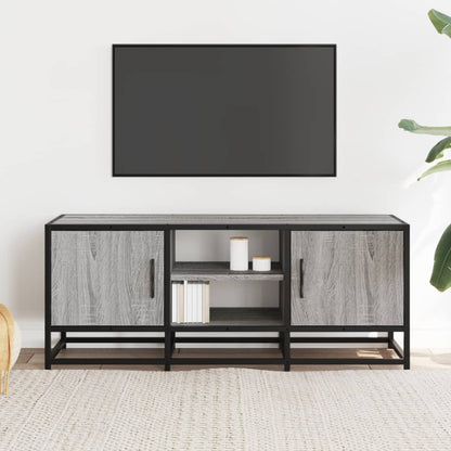 Mobile TV Grigio Sonoma 100x35x41 cm Legno Multistrato Metallo - homemem39