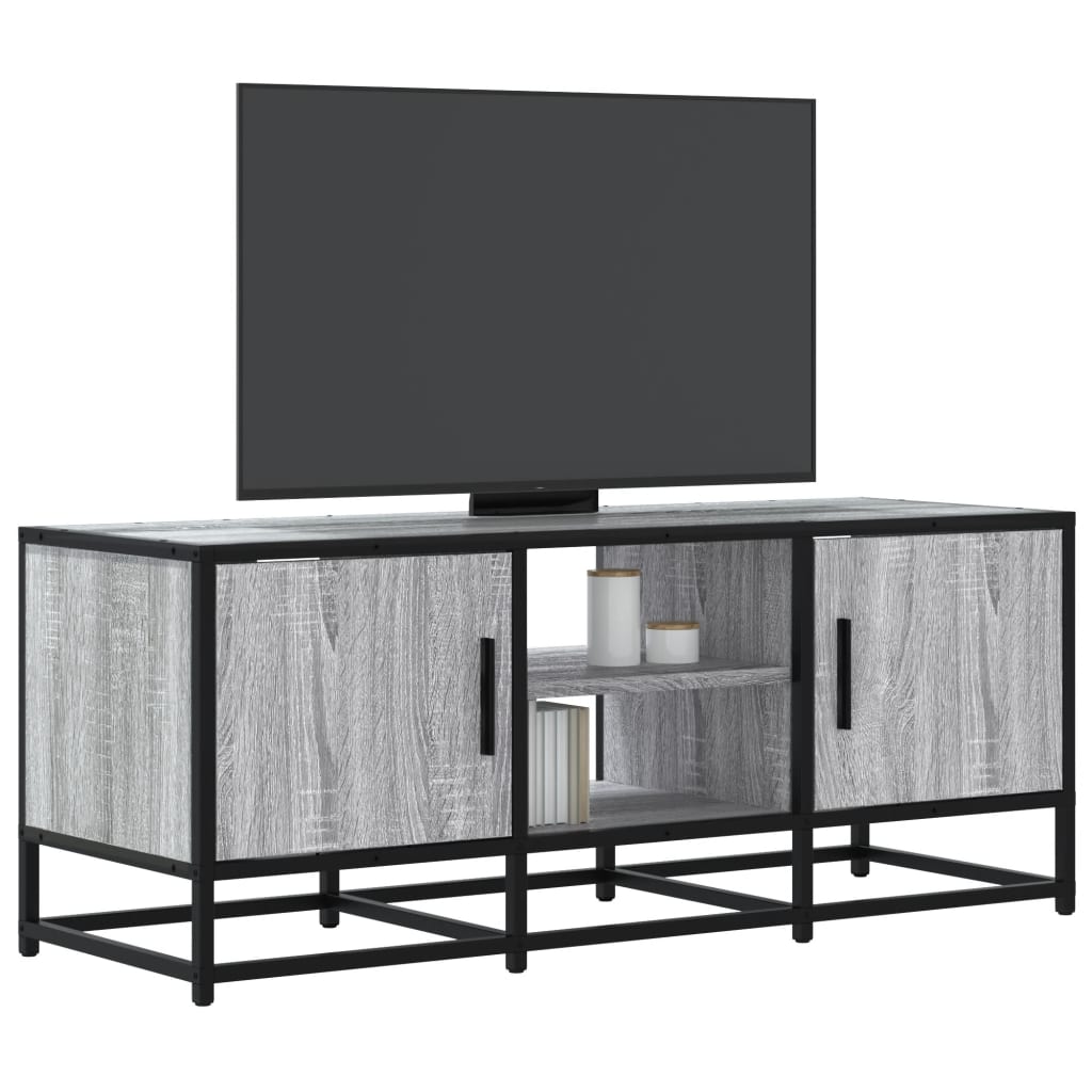 Mobile TV Grigio Sonoma 100x35x41 cm Legno Multistrato Metallo - homemem39