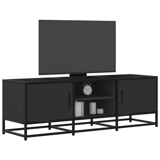 Mobile Porta TV Nero 120x35x41 cm in Truciolato e Metallo - homemem39