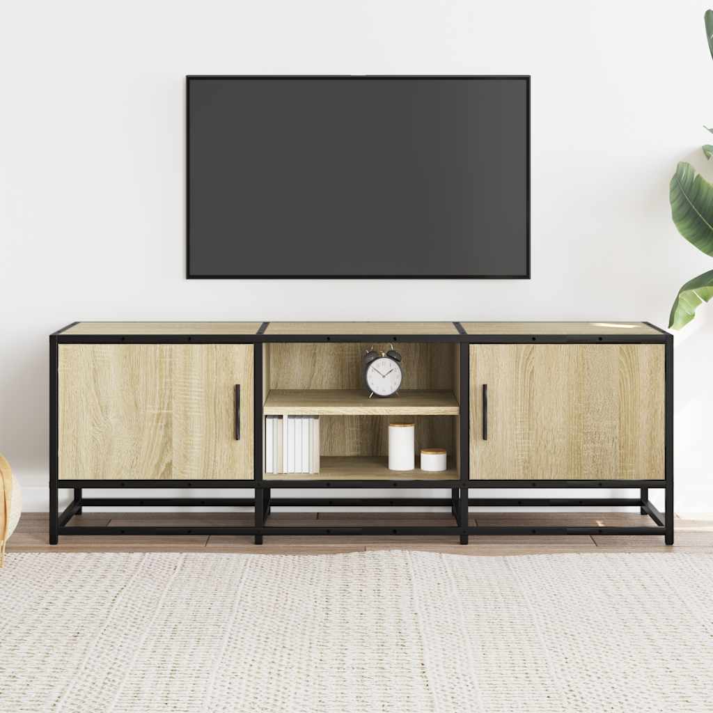 Mobile TV Rovere Sonoma 120x35x41cm Legno Multistrato e Metallo - homemem39