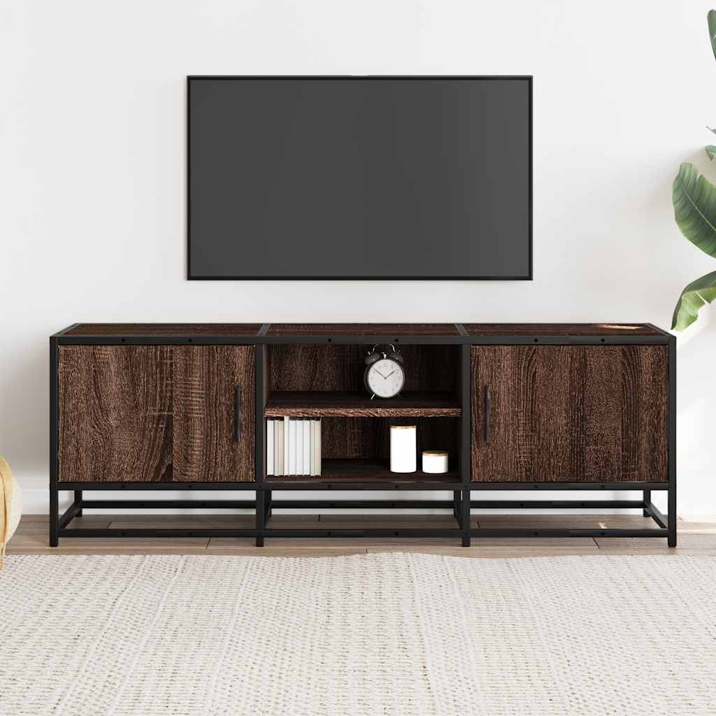 Mobile TV Rovere Marrone 120x35x41 cm Legno Multistrato Metallo - homemem39