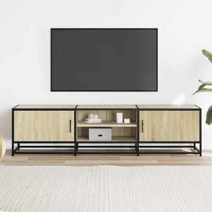 Mobile TV Rovere Sonoma 160x35x41cm Legno Multistrato e Metallo - homemem39