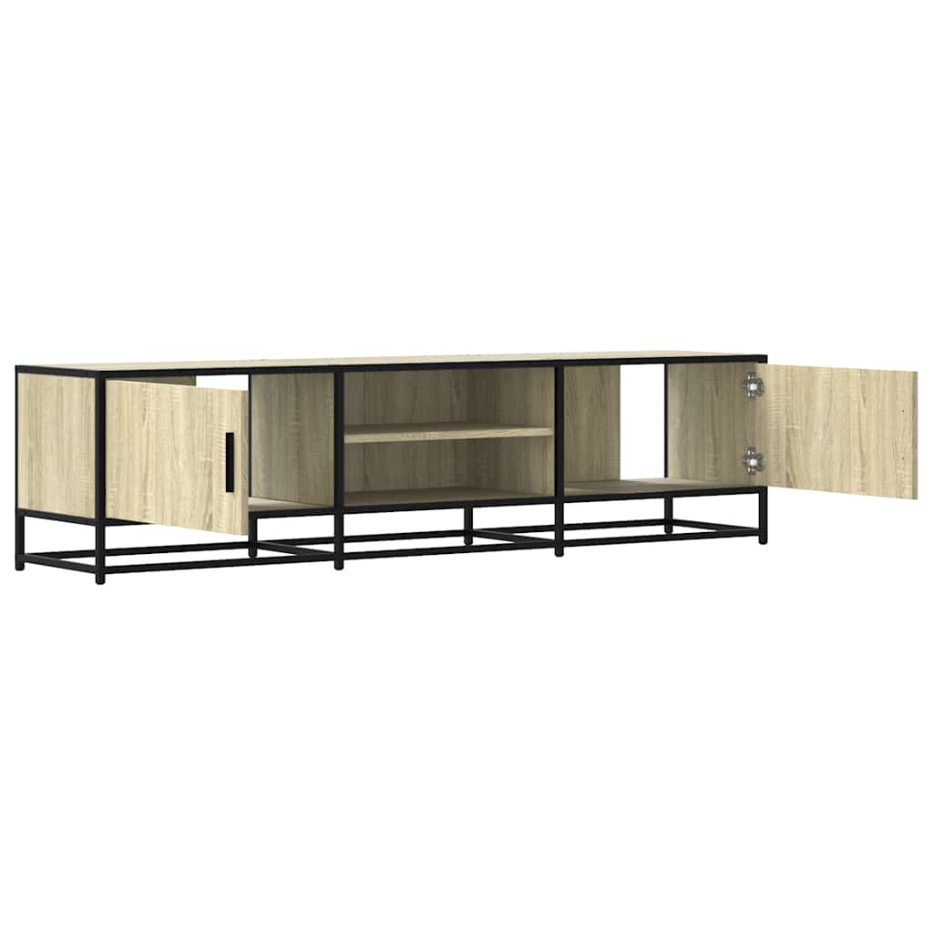 Mobile TV Rovere Sonoma 160x35x41cm Legno Multistrato e Metallo - homemem39