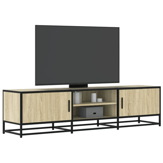 Mobile TV Rovere Sonoma 160x35x41cm Legno Multistrato e Metallo - homemem39