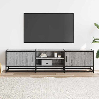 Mobile TV Grigio Sonoma 160x35x41cm Legno Multistrato e Metallo - homemem39