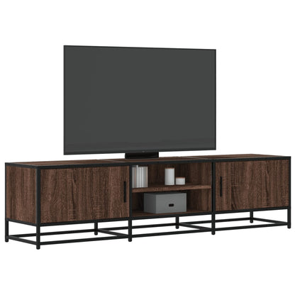 Mobile TV Rovere Marrone 160x35x41 cm Legno Multistrato Metallo - homemem39