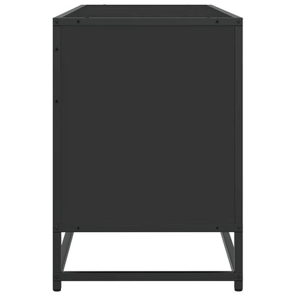 Mobile Porta TV Nero 150x35x41 cm in Truciolato e Metallo - homemem39