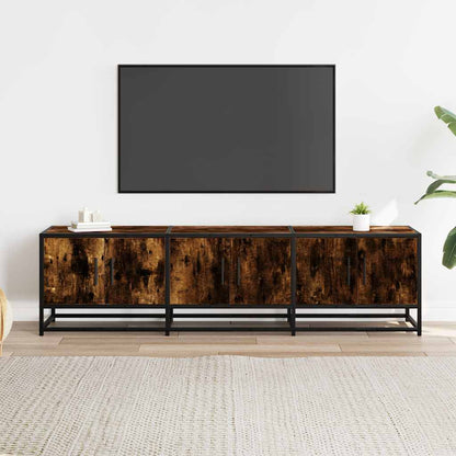 Mobile TV Rovere Fumo 150x35x41 cm in Truciolato e Metallo - homemem39