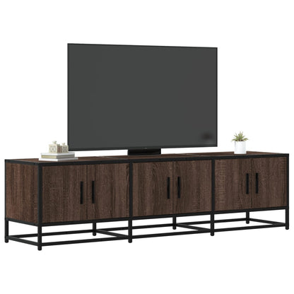 Mobile TV Rovere Marrone 150x35x41 cm in Truciolato e Metallo - homemem39