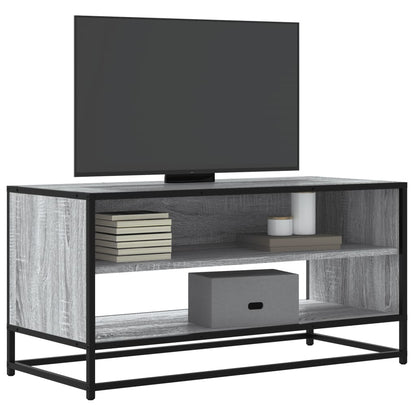 Mobile TV Grigio Sonoma 91x40x46 cm Legno Multistrato e Metallo - homemem39