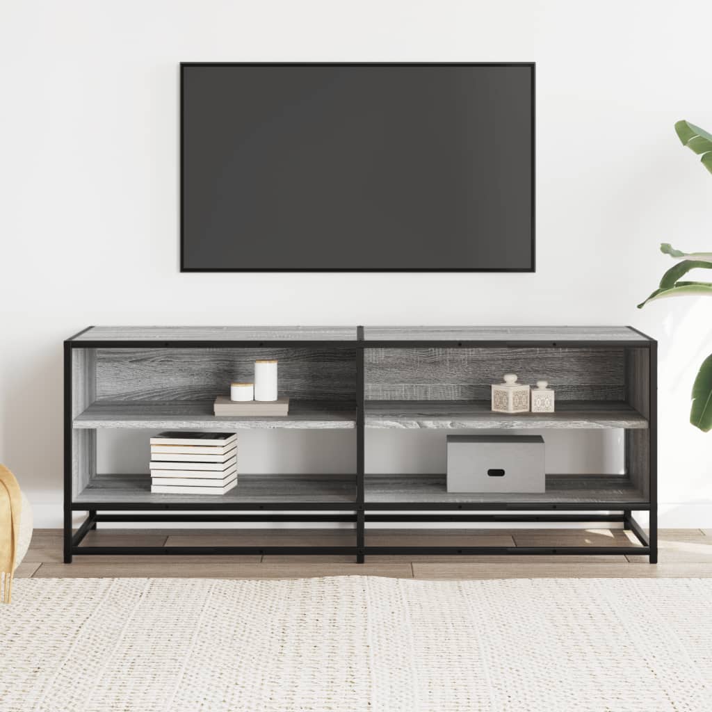 Mobile TV Grigio Sonoma 120,5x40x46cm Legno Multistrato Metallo - homemem39