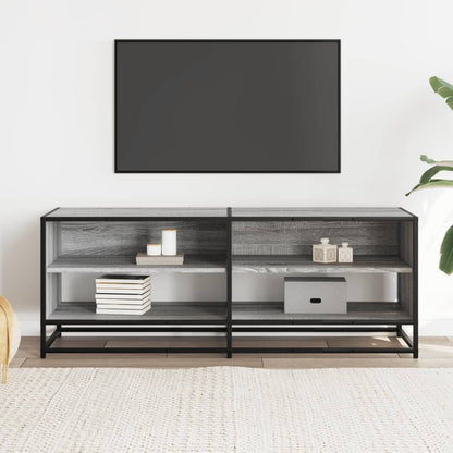 Mobile TV Grigio Sonoma 120,5x40x46cm Legno Multistrato Metallo - homemem39