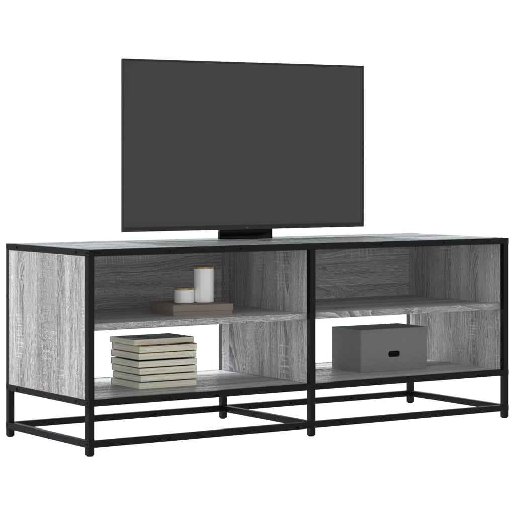 Mobile TV Grigio Sonoma 120,5x40x46cm Legno Multistrato Metallo - homemem39
