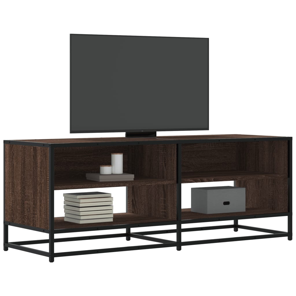 Mobile TV Rovere Marrone 120,5x40x46 cm Multistrato e Metallo - homemem39
