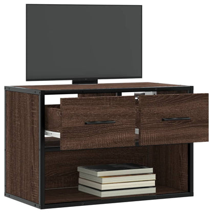 Mobile TV Rovere Marrone 60x31x39,5cm in Truciolato e Metallo - homemem39