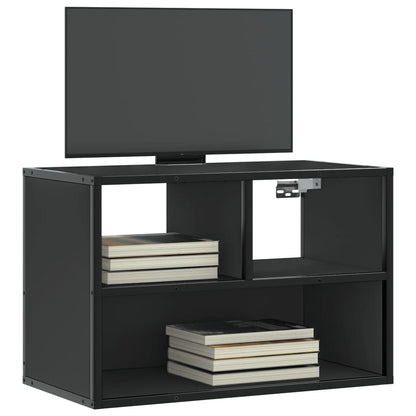Mobile Porta TV Nero 60x31x39,5cm in Truciolato e Metallo - homemem39