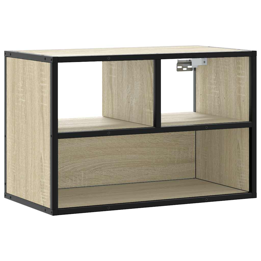 Mobile TV Rovere Sonoma 60x31x39,5cm Legno Multistrato Metallo - homemem39