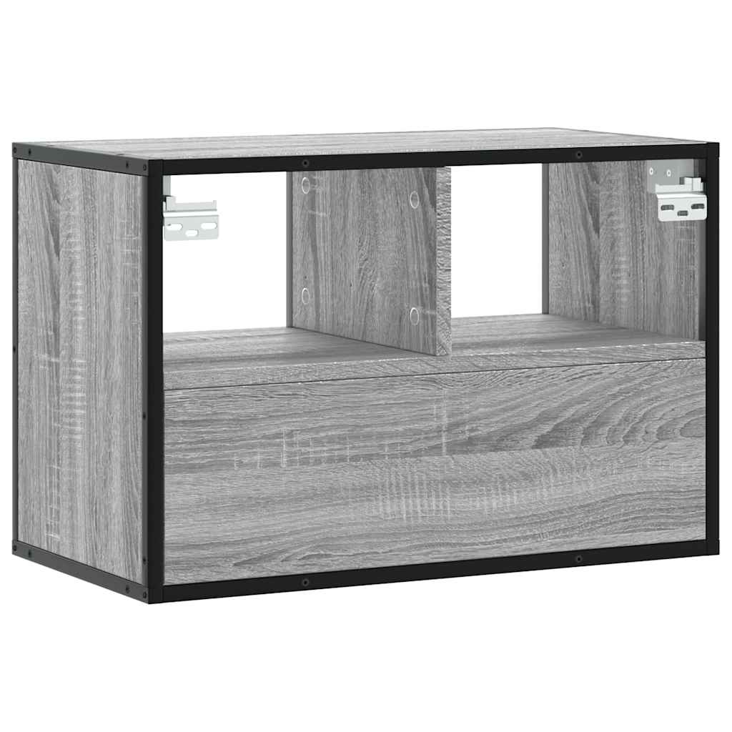 Mobile TV Grigio Sonoma 60x31x39,5cm in Truciolato e Metallo - homemem39