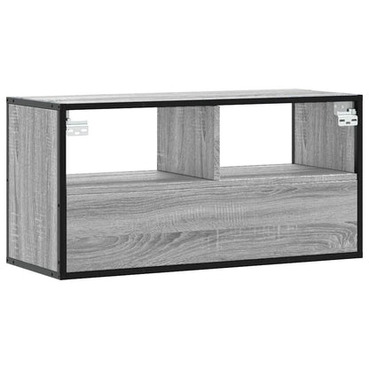 Mobile TV Grigio Sonoma 80x31x39,5 cm Legno Multistrato Metallo - homemem39