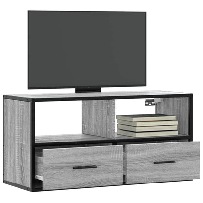 Mobile TV Grigio Sonoma 80x31x39,5 cm Legno Multistrato Metallo - homemem39