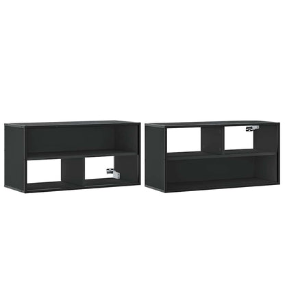 Mobile TV Nero 80x31x39,5 cm in Truciolato e Metallo - homemem39
